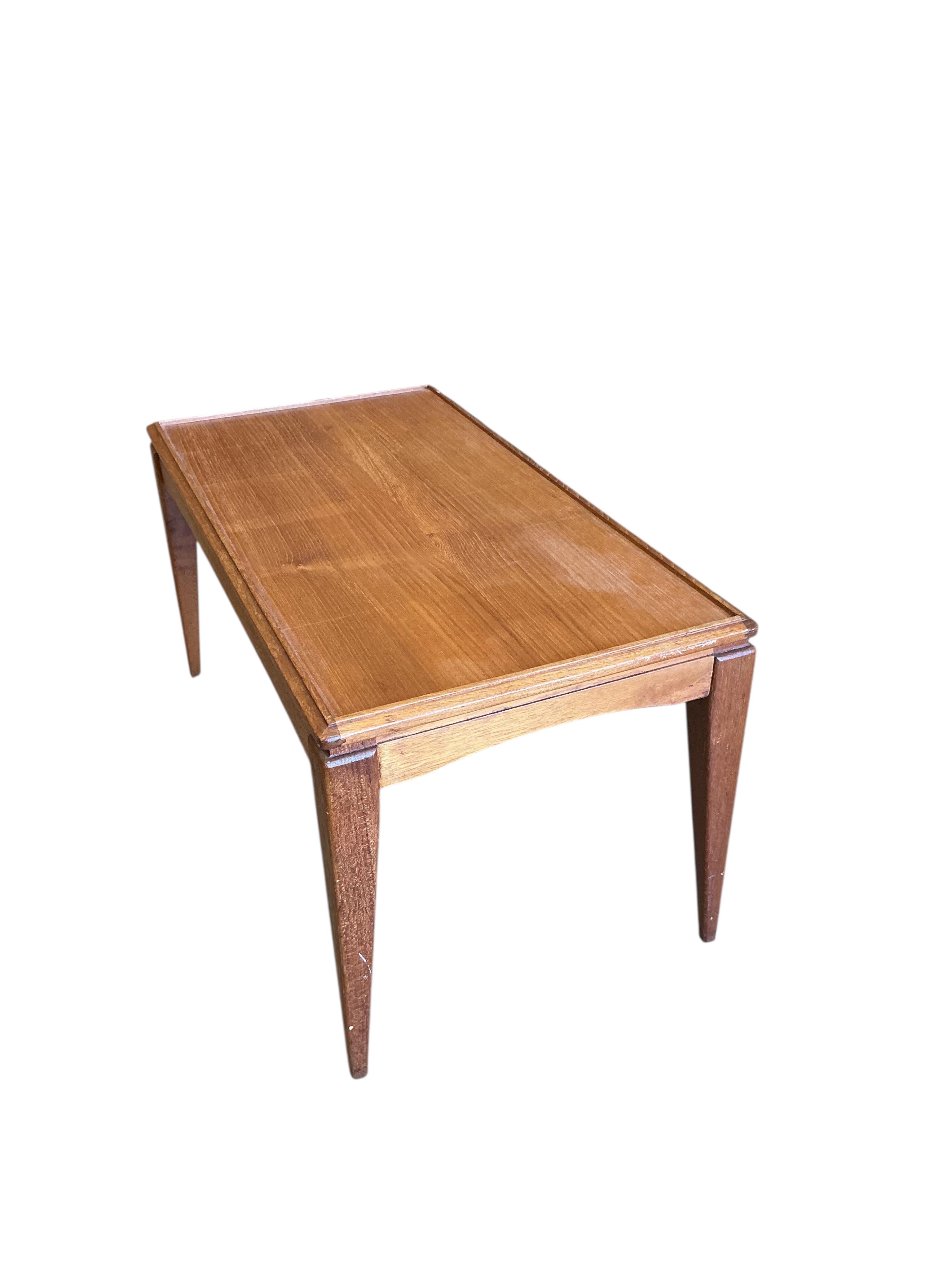 A mid century Gordon Russell teak coffee table, width 76cm, depth 41cm, height 39cm